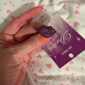 Purple Rhinestone kiss lip ring